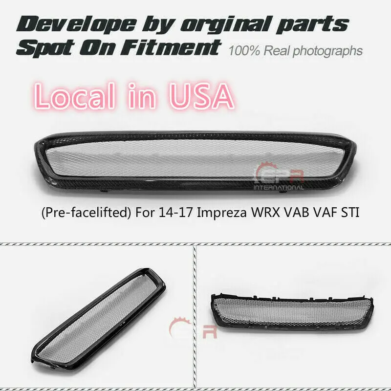 

(Local in USA) For SUBARU 14-17 Impreza WRX VAB VAF STI Carbon CS Tape front Bumper grill Mesh Grilles cover Bodykits