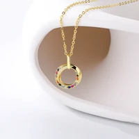 925 silver round zircon pendant necklaces for lovers designer matching promise necklace 2022 trend accessories fine jewellery