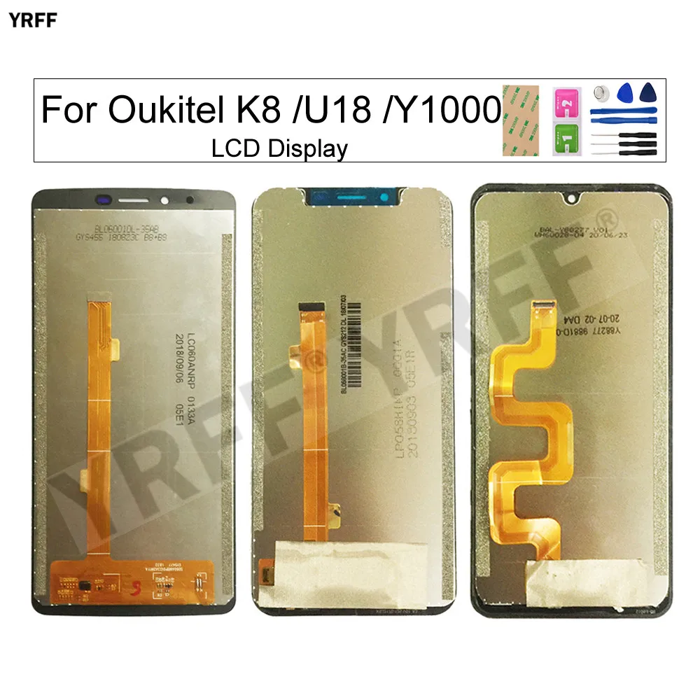 

Mobile Phone LCD Screens For Oukitel Y1000/K8/U18 LCD Display 100% Tested Glass Touch Screen Digitizer Assembly Free Shipping