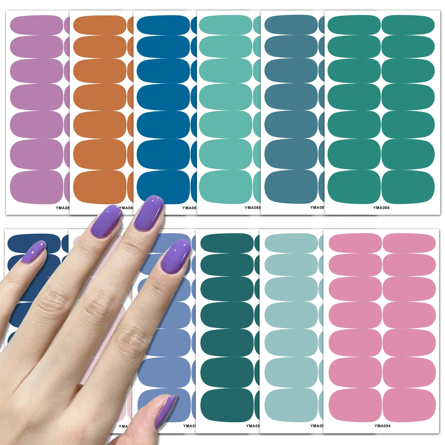 

JOEEE Solid Color Glitter Nail Sticker Full Nail Sticker Shiny Gradient Nail Polish Film Nail Art Decor