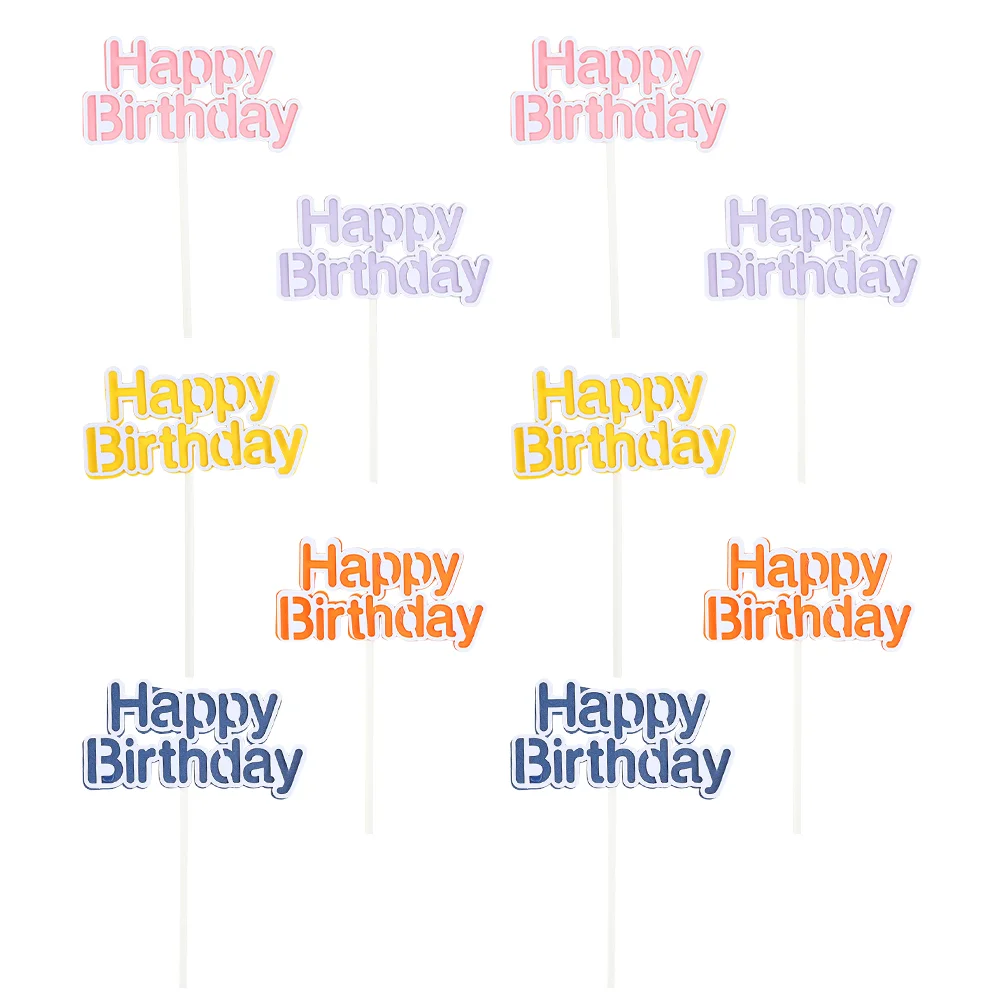 

Birthday Topper Cake Happy Picks Dessert Cupcake Party Paper Kids Sign Glitter Supplies Decoration Color Candy Children