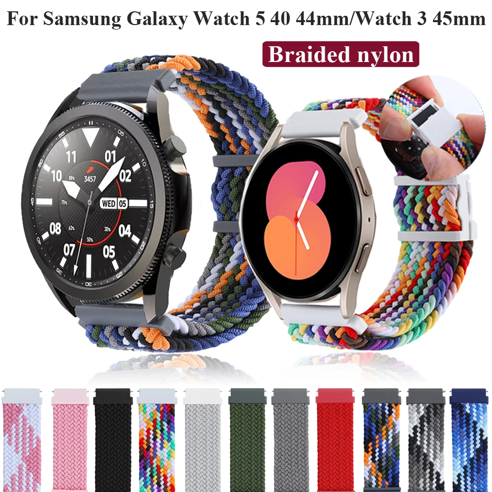 

Ремешок нейлоновый для Samsung Galaxy Watch 5 40 44 мм/Gear S3 Frontier, классический магнитный браслет, аксессуары для часов, 20 22 мм