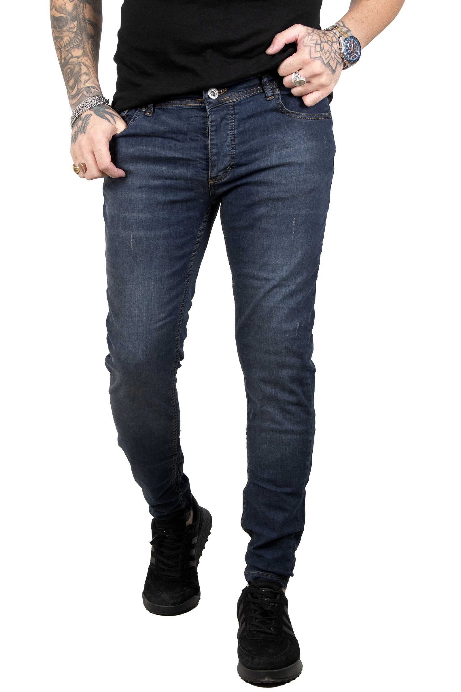 DeepSEA Lycra Narrow Cut Laser Taşlamalı Men 'S Jeans Pants 2305340