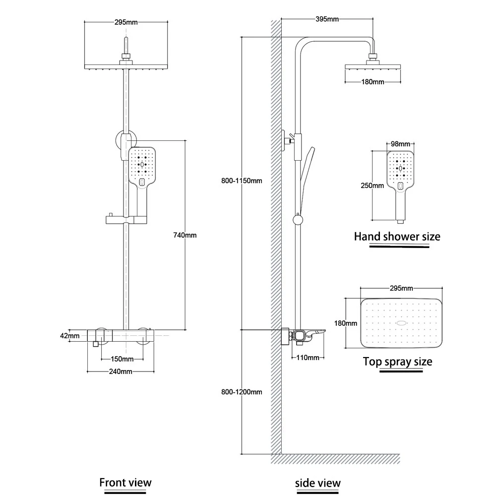 Душевая система Bakicth для ванной комнаты лейка из качественной латуни с дождевой