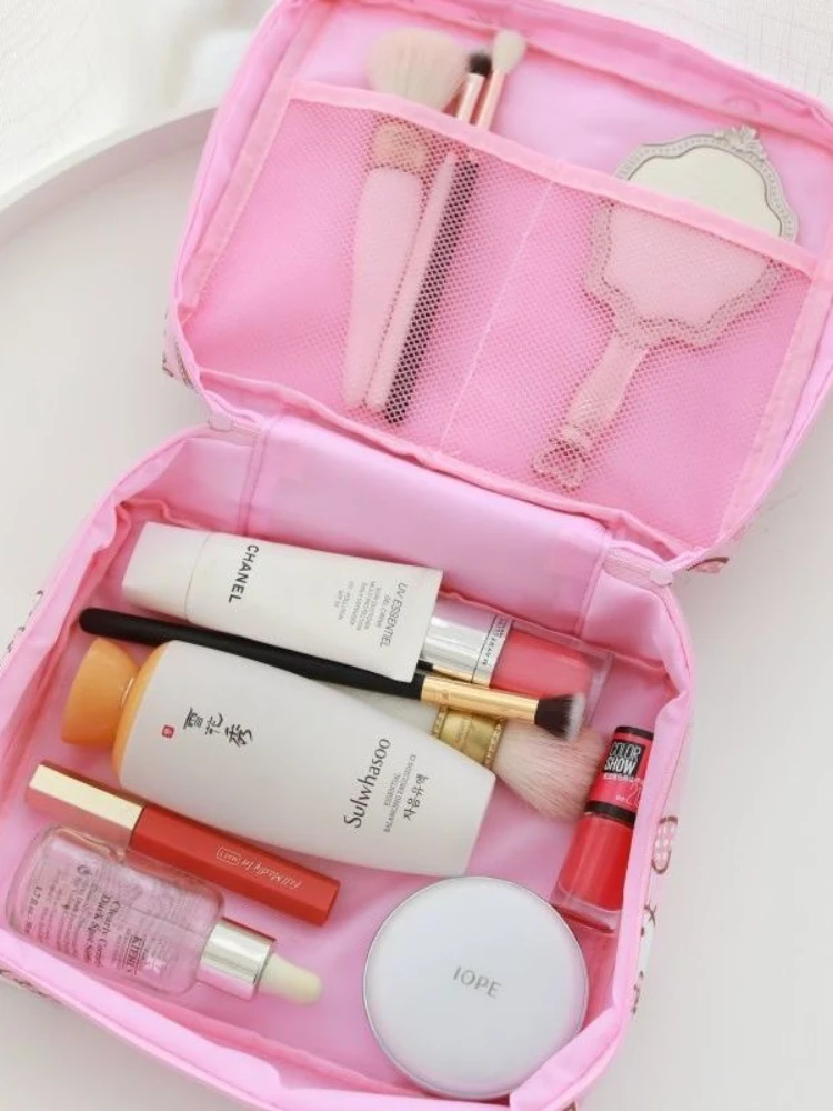 Melody Waterproof Large Capacity Cosmetic Bag Cartoon Hello Kitty Travel Portable Portable Toiletry Bag Buggy Bag