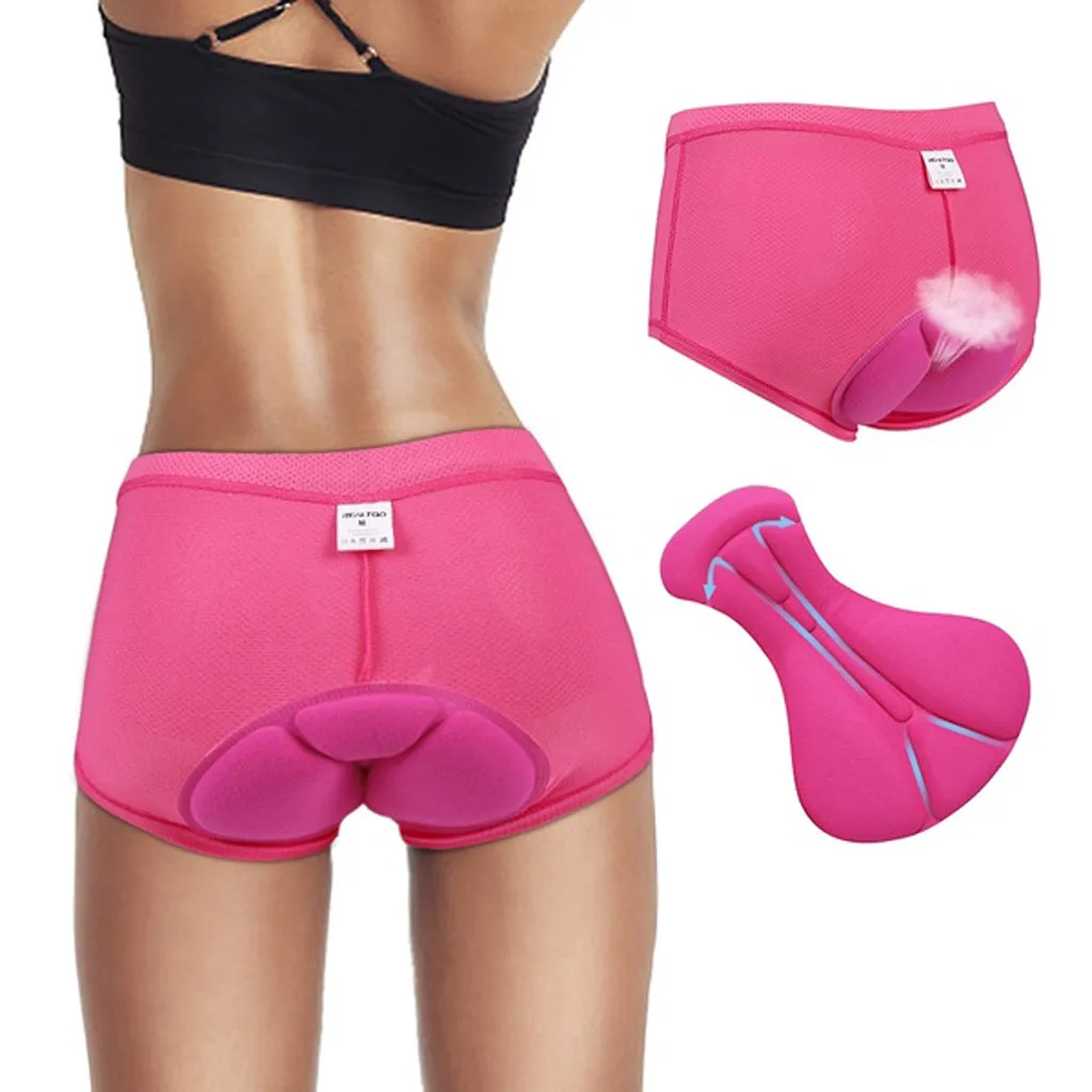 

Outdoor Cycling Shorts For Women Comfortable Underwear Sponge Gel 3D Padded Biker Shorts Pink Underpants Training Quick Drying