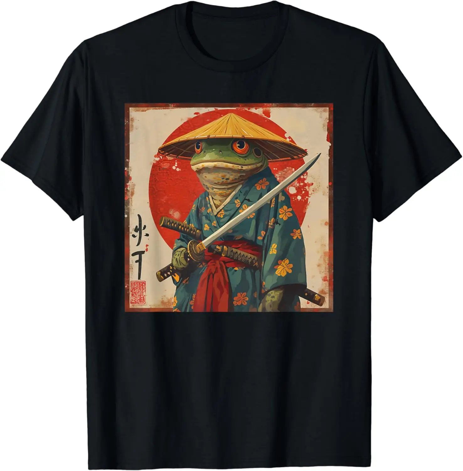 Забавная футболка с коротким рукавом уличная одежда японское искусство