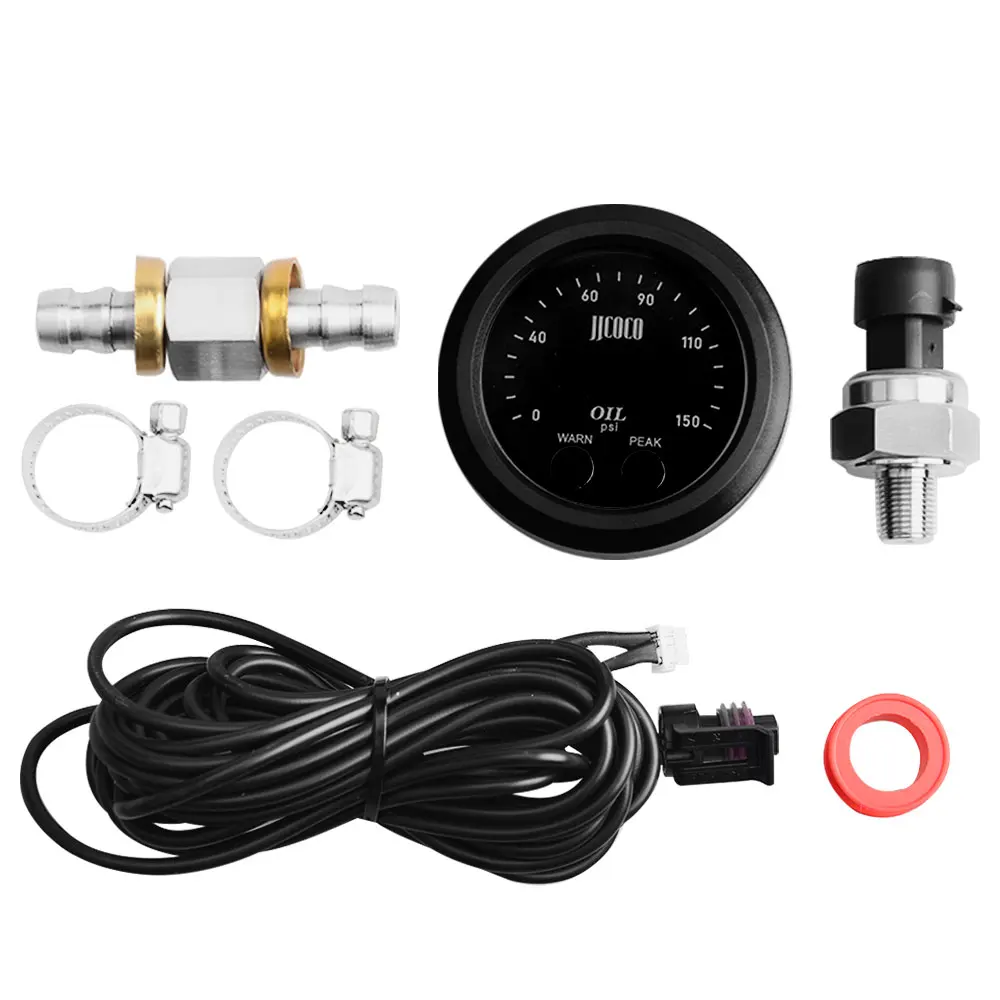 

JJCOCO Электронный манометр масла с красным дисплеем, цифровой 0-150PSI с адаптером 1/2(3/8) дюймов на 1/8NPT