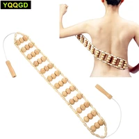 wood back massage roller ropewood therapy massage toolmassage tool for neck leg back muscle pain relieflymphatic drainage