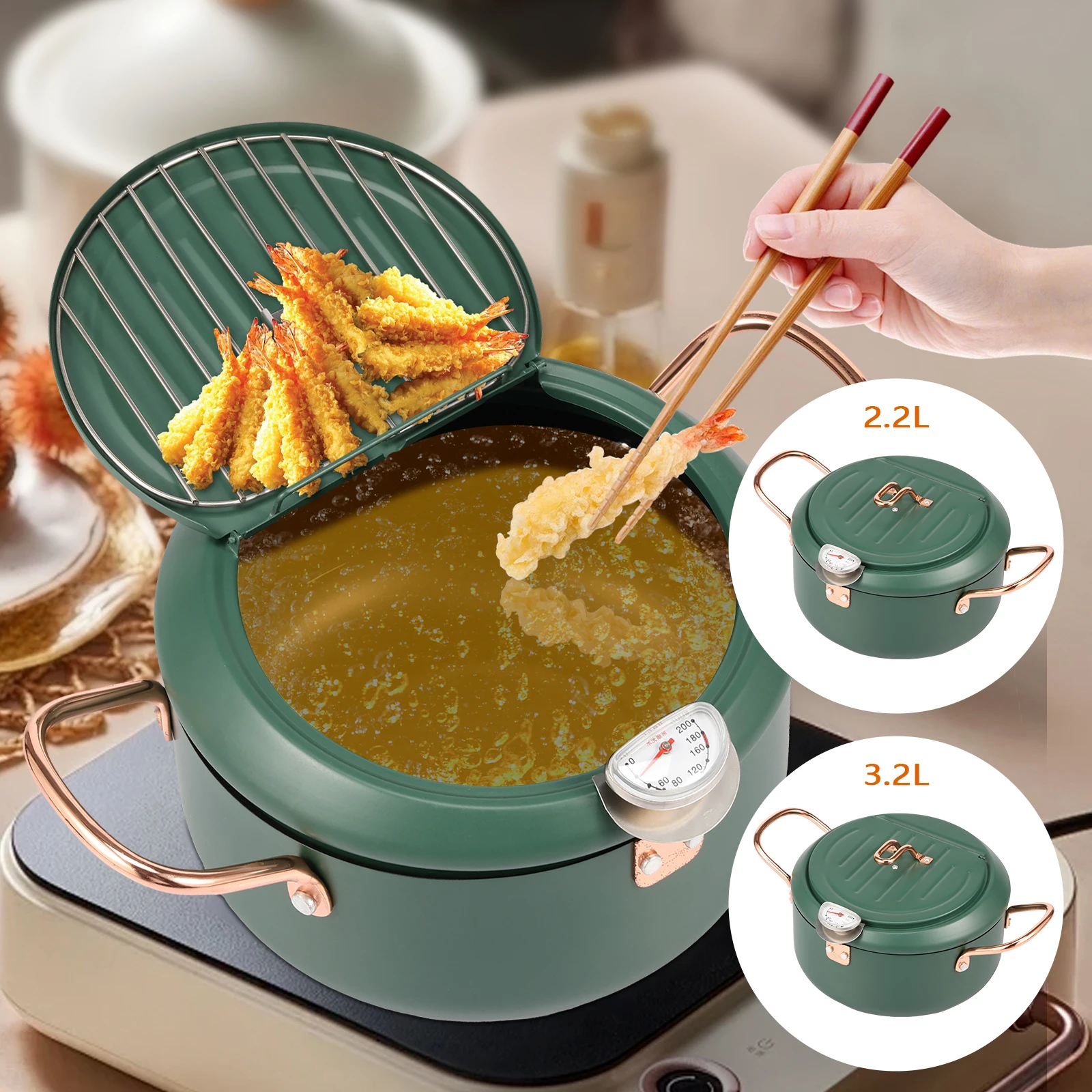 Многофункциональный горшок для фритюрницы из углеродистой стали с крышкой и