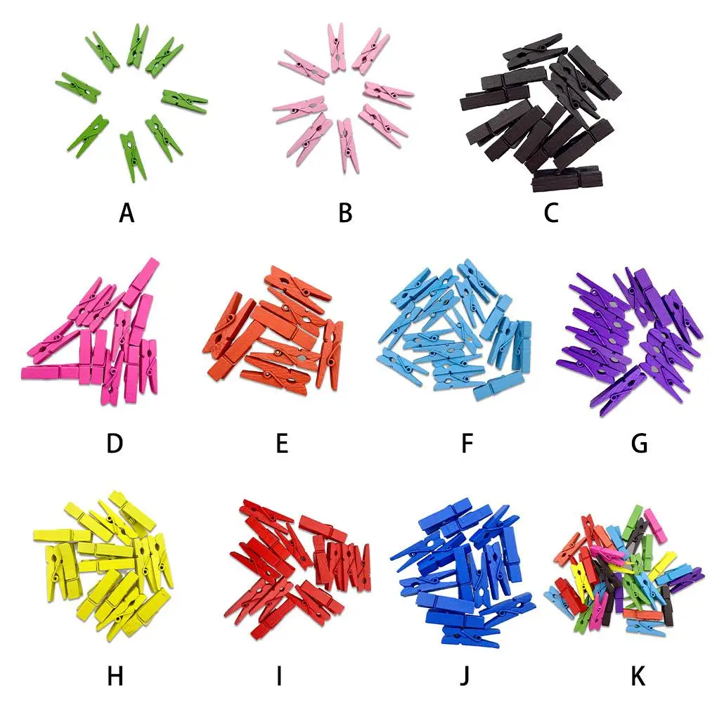 

Pack of 100 35mm Wood Pegs Crafts Card Paper Picture Clips Scrapbook Party Clip Decorative Clothespins Light Blue