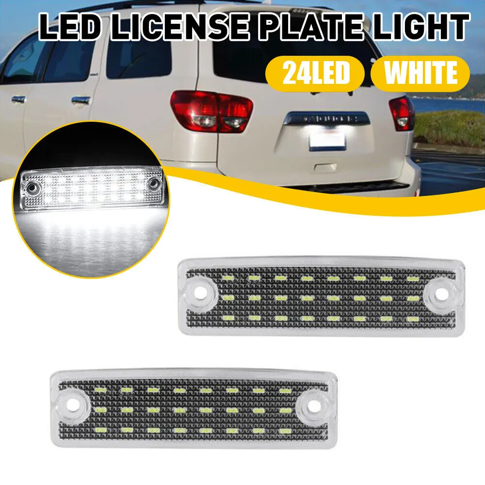 

2pcs Bright LEDs White License Plate Tag Light License Plate Light Assembly for 1996-2022 Toyota 4Runner 2001-2022 Sequoia