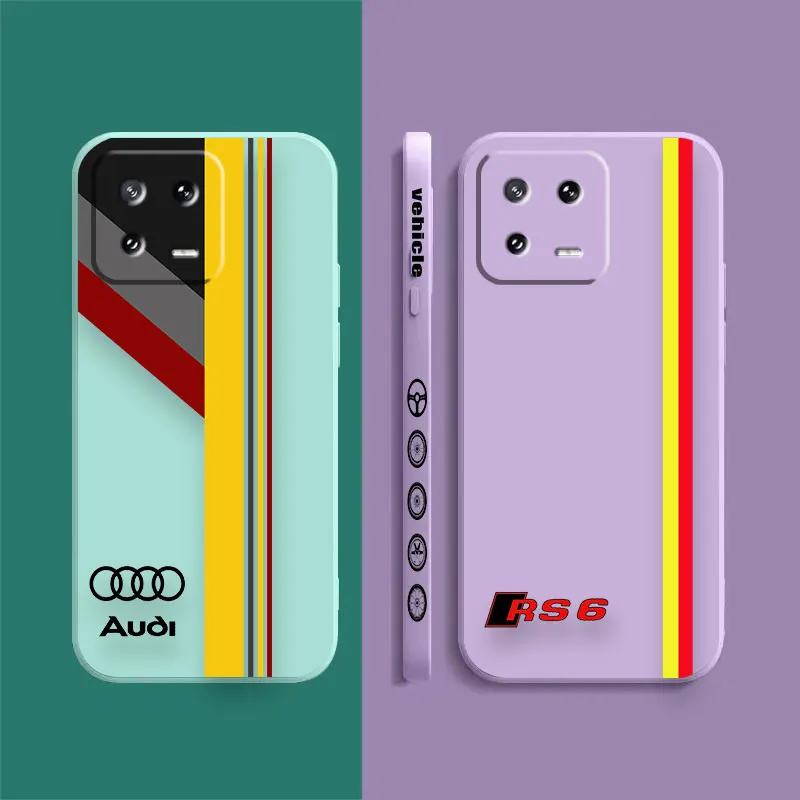 Case For Xiaomi PCOO F3 F4 F5 M3 M4 M5 X3 X4 X5 MIX 3 4 Black Shark 5 GT Pro 4G 5G Case Funda Cqoue Shell Luxury Car A-Audi LOGO