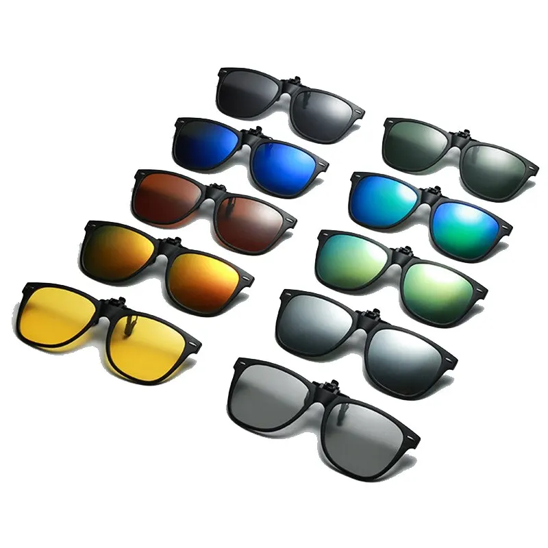 

Polarized Clips on Sunglasses for Men Flip Up Sunglasses Women Square Photochromic Goggle Driving Fishing Shades Eyewear UV400