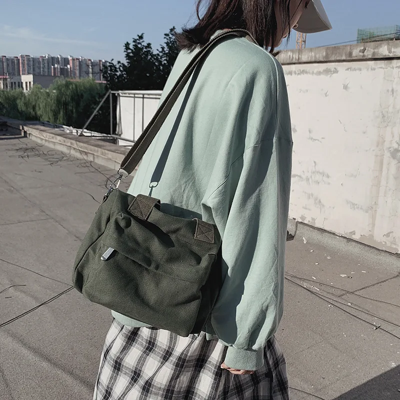 

Weysfor Women's Messenger Crossbody Bags For Women Single Shoulder Bag Handbag Solid Large Capacity Casual Canvas Female Bags