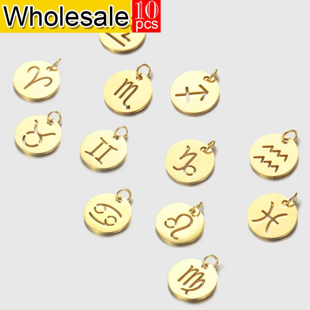 12 дюймов Zodia подвеска со знаком 10 шт. ювелирные изделия из нержавеющей стали