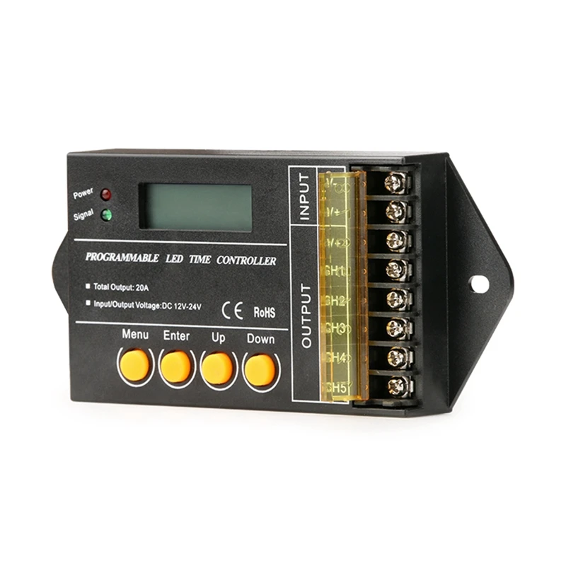 

NEW TC420-SJ Black Timer Program Controller For 5CH LED Strip Light, 20A Total Output MAX.