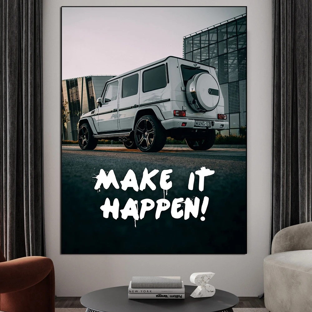 G Wagon Dreams Car Poster Motivation Artwork Canvas Painting Decoration Wall Art Picture for Living Room Interior Home Decor