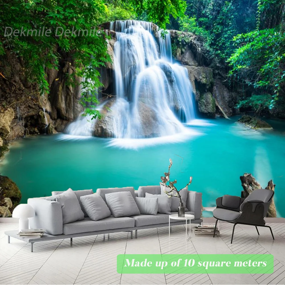 

Custom Mural Wallpaper 3D Waterfalls Nature Landscape Window Green Wall Painting Living Room TV Sofa Study Classic Home Decor