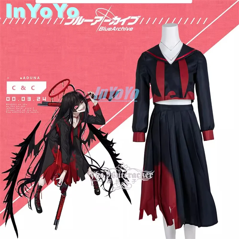 InYoYo Kenzaki Tsurugi Косплей Костюм Синий Архивный Игровой Женская Униформа Топ Юбка
