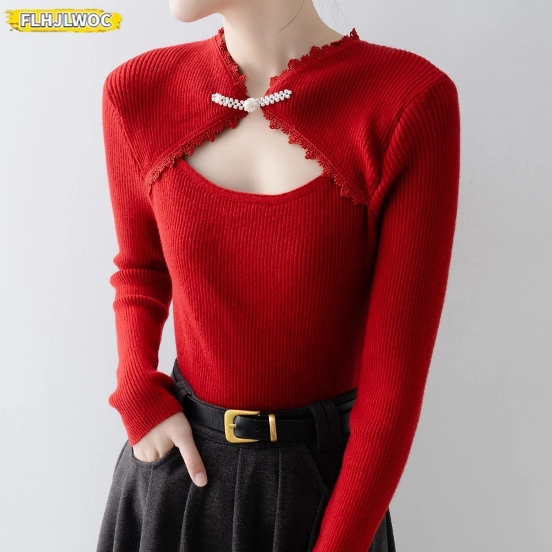 Новогодние осенне-зимние пуловеры с длинными рукавами повседневные свободные