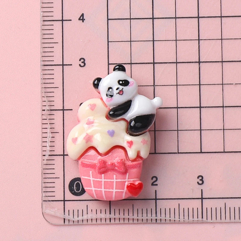 10 шт. Милая резиновая мультяшная панда клубника мороженое пончик конфеты плоская