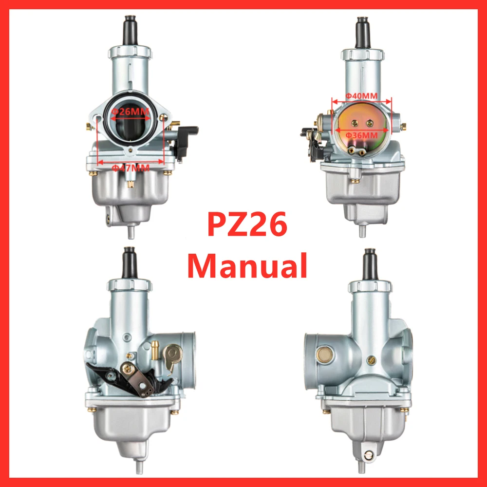 

Мотоцикл PZ26 PZ27 PZ30 Карбюратор для Honda ATV Dirt Bike Scooter Pit Bike Go-Kart Замена карбюратора 4-тактный 26 27 мм Карбюратор