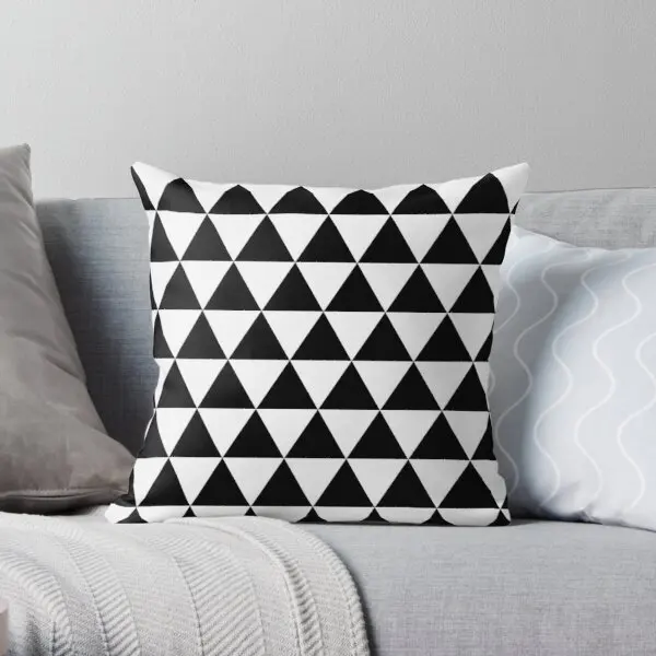 

Triangle Pattern Black White Printing Throw Pillow Cover Sofa Bed Fashion Hotel Car Decor Waist Fashion Pillows not include
