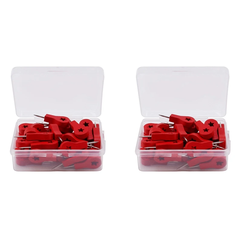 

80 Pcs Wood Push Pins Decorative Map Thumb Tacks For Travel Hanging Art Picture Photo Tapestry Painting Bulletin