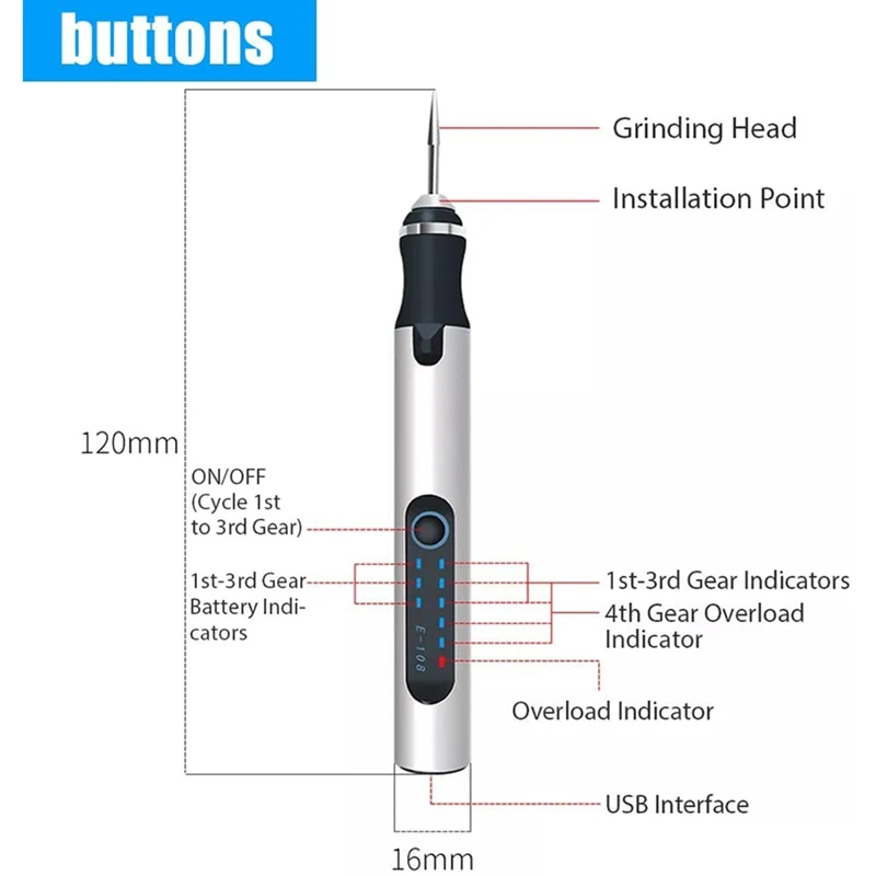 USB гравировальная ручка, перезаряжаемый гравер для гравировки без проводов по дереву, стеклу, камню, ювелирным изделиям, ногтям и керамике.