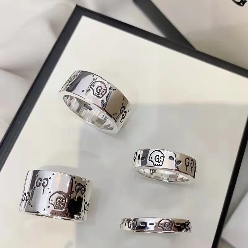 

Classic Fashion High Quality Sterling Silver Vintage Men and Women Couple Ring Birthday Holiday Gift Ornament， with Box