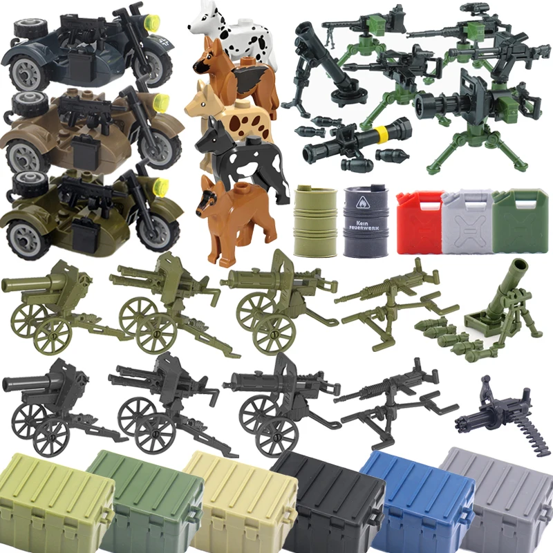 Набор военных оружия времен Второй мировой войны аксессуары строительные блоки