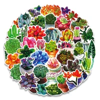 103050pcs succulents flowers waterproof seamless stickers luggage computer refrigerator water cup stickers wholesale