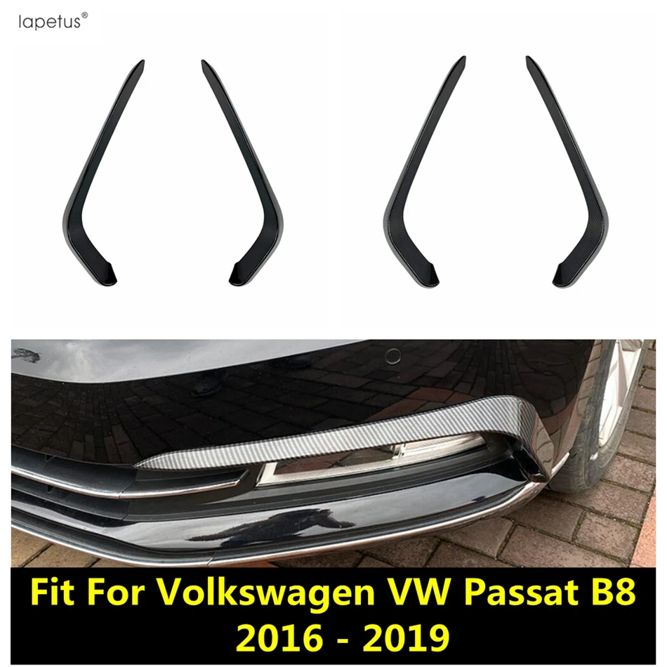 

Черная накладка на переднюю фару из углеродного волокна, наклейка для бровей, отделка для Volkswagen VW Passat B8 2016-2019, комплект налобного фонаря для ...