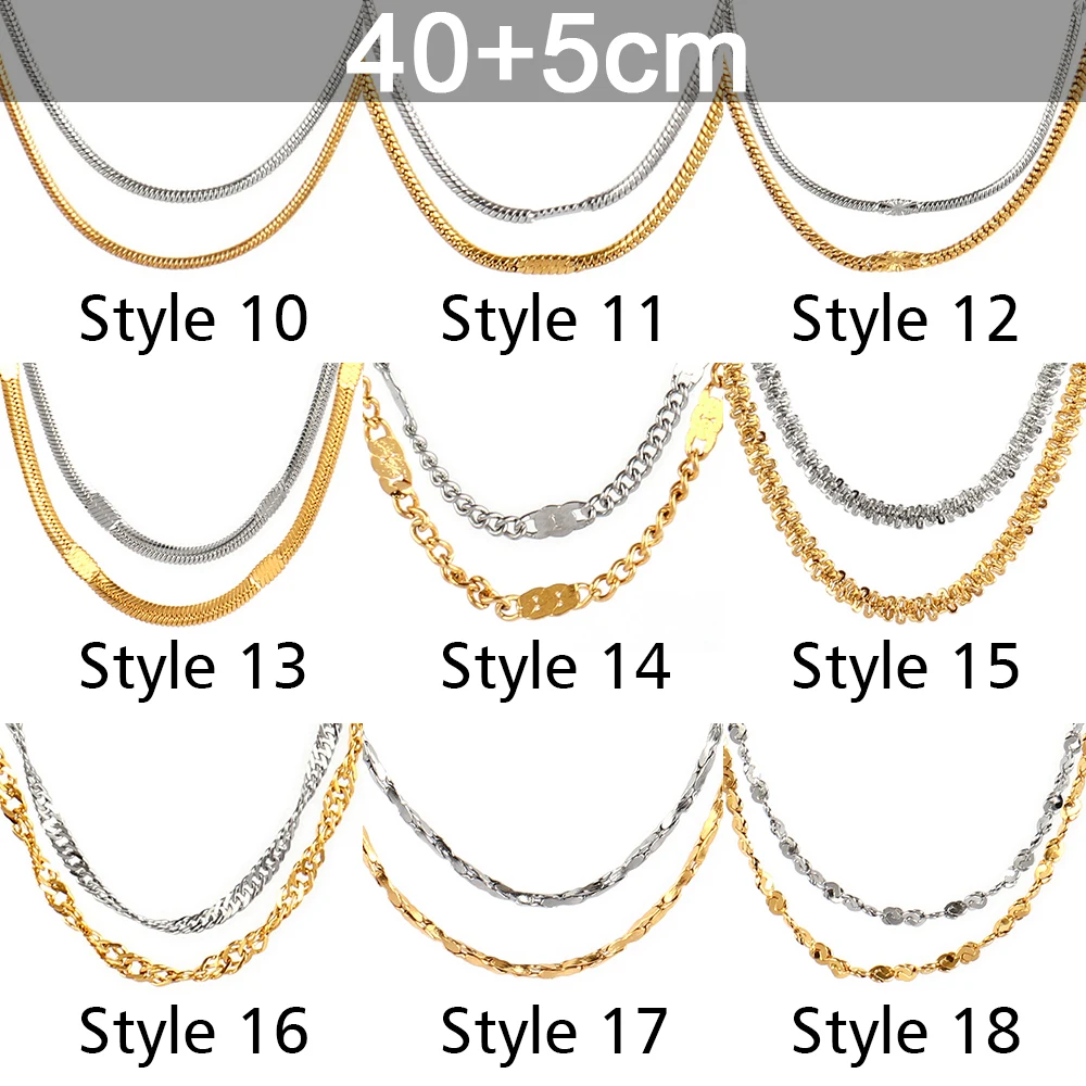 Ожерелье из нержавеющей стали золотого цвета толстая цепочка до ключиц чокер
