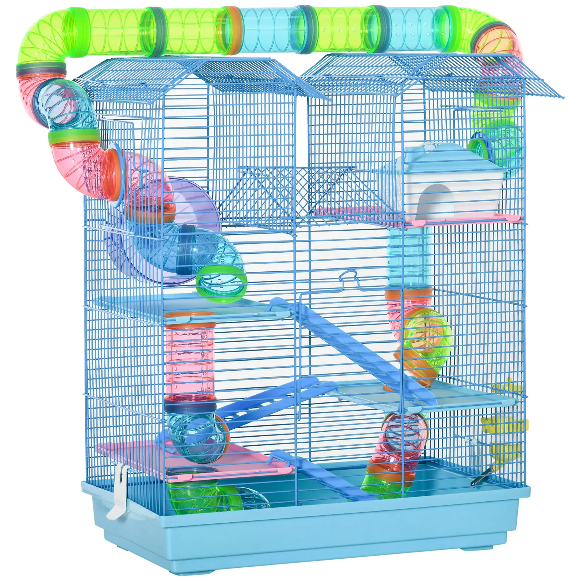 

Tiers Hamster Cage Animal Travel Carrier Habitat W/ Accessories
