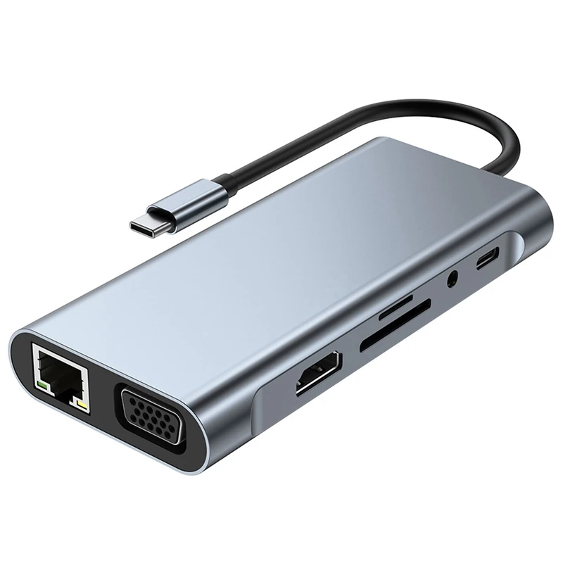

SB C Hub, Type C Hub,11-In-1 Adapter with Ethernet,4K USB C to HDMI,VGA, Compatible for Mac Pro and Other Type C Laptops