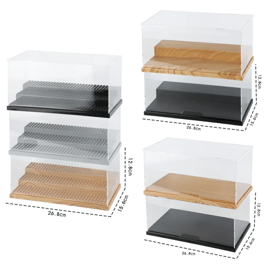 Акриловая пылезащитная коробка строительный блок для куклы прозрачная дисплея