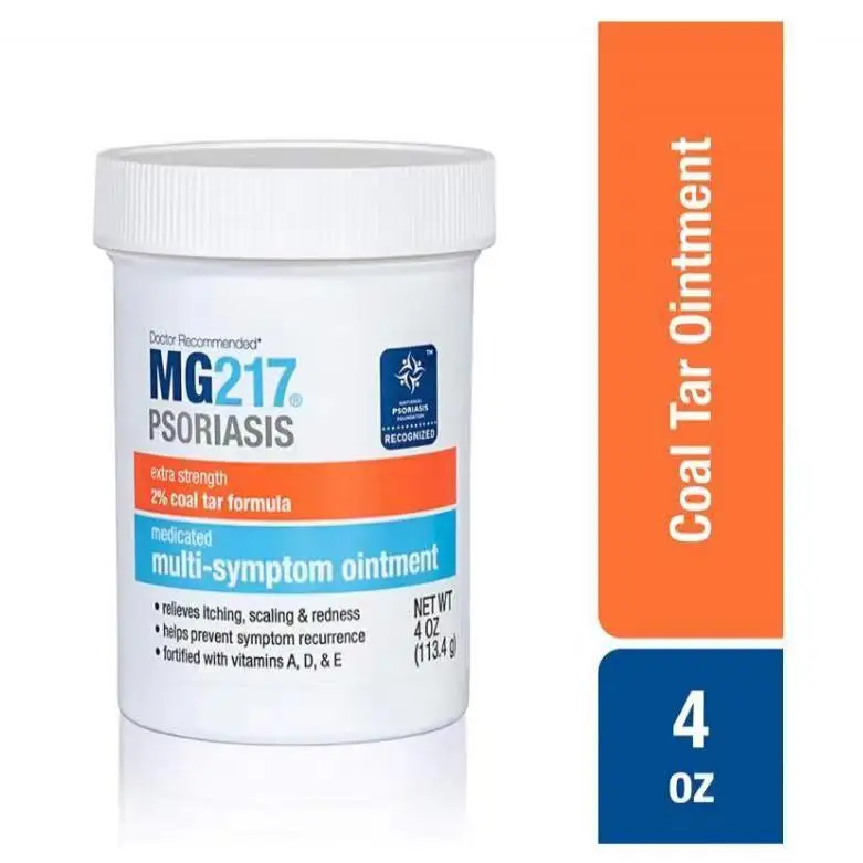

Original MG217 Psoriasis Medicated Multi Symptom Containing Coal Tar Ointment Silver Crumbs Intensive Strength Cream Skin Care