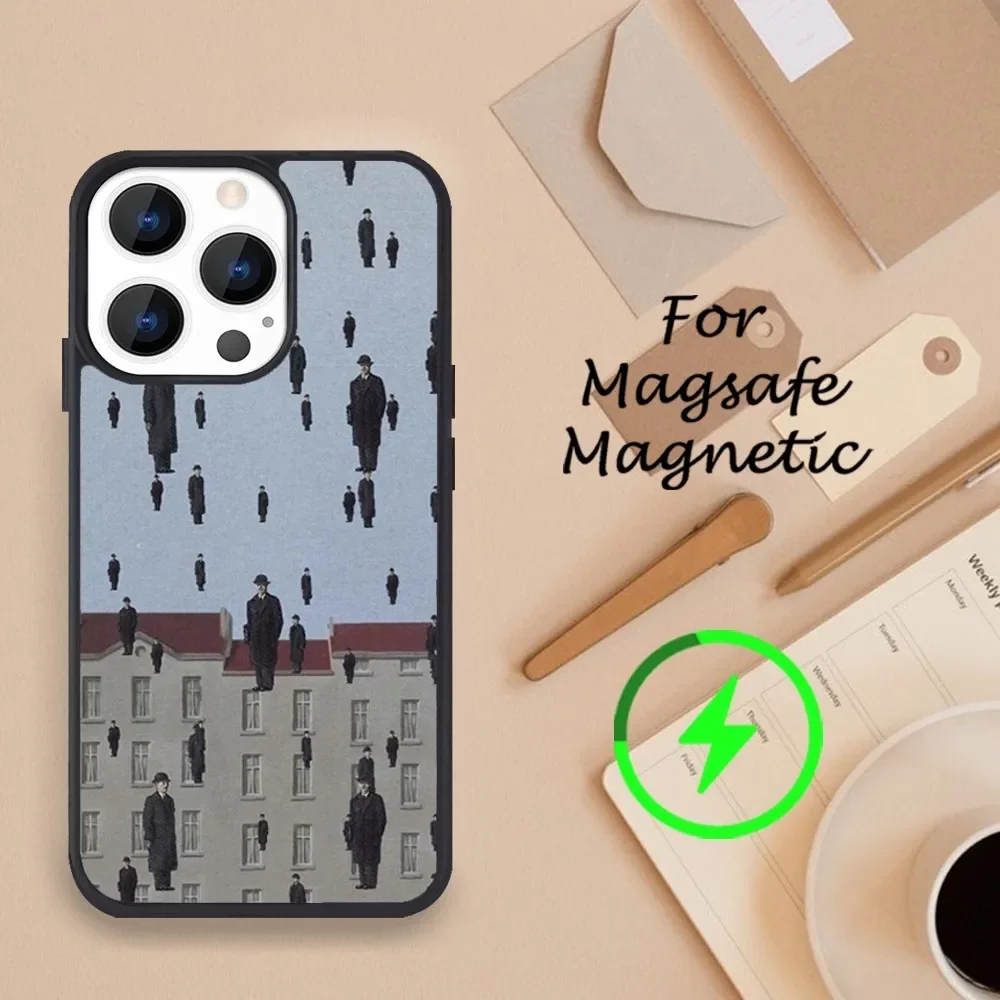 Магнитный чехол R-Rene Magritte для iPhone 11 12 13 14 15 Pro Max Plus Mini X Magsafe