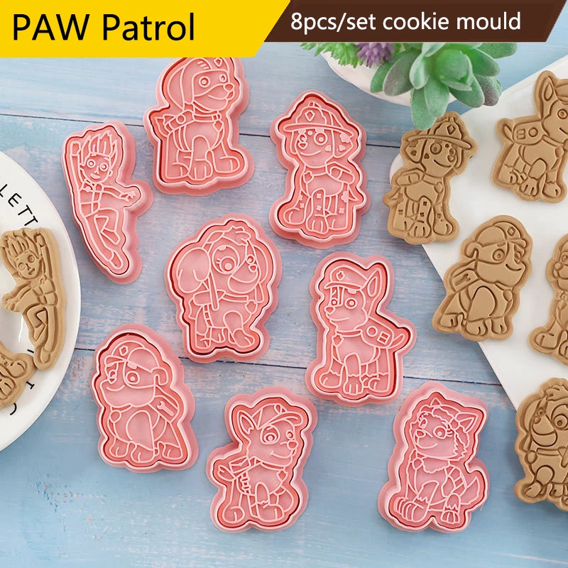 

8pcs/set Paw Patrol Cartoon 3d Biscuit Mold Cookie Cake Mold Cookie Stamp Cookie Cutter Decorating