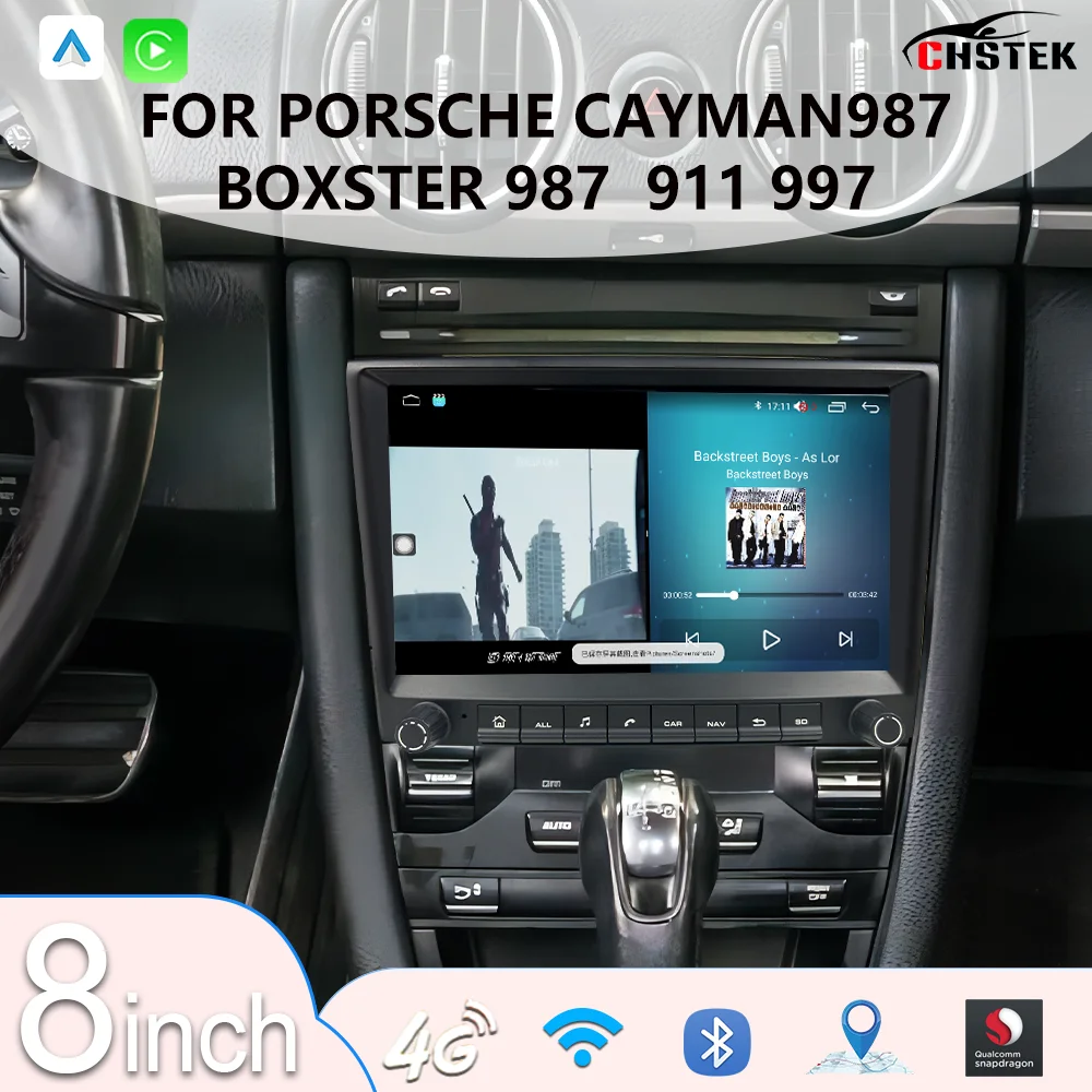 Фото Радио CHSTEK Odtwarzacz Wideo Samochodow Carplay для Porsche 911 997 Boxster Cayman 987 Мультимедийный плеер Qualcomm 4G Навигация №1