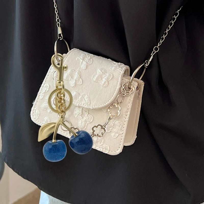 Портативный синий вишневый брелок для ключей украшение уникальный дизайн