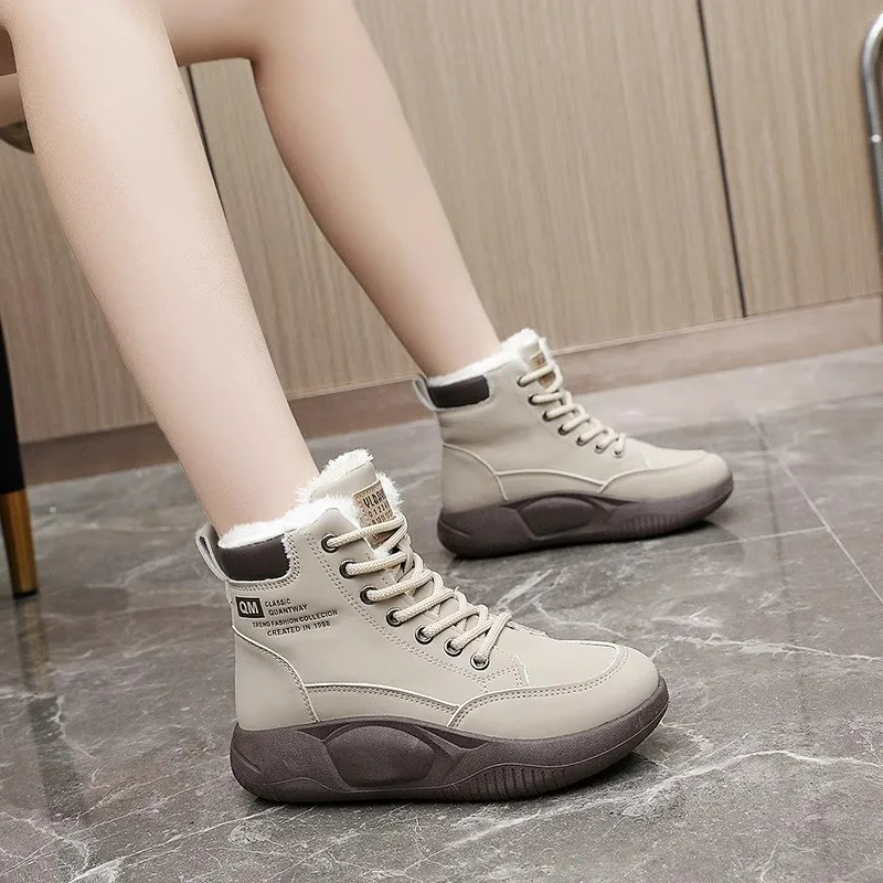 Женские ботинки на плоском каблуке новинка 2024 женская обувь с круглым носком