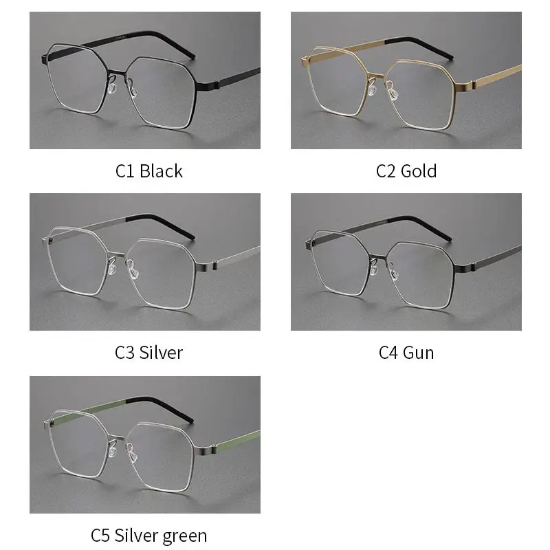 OLAMINS Высокое качество чистый титан унисекс двойной мост титановая оправа очки 9624