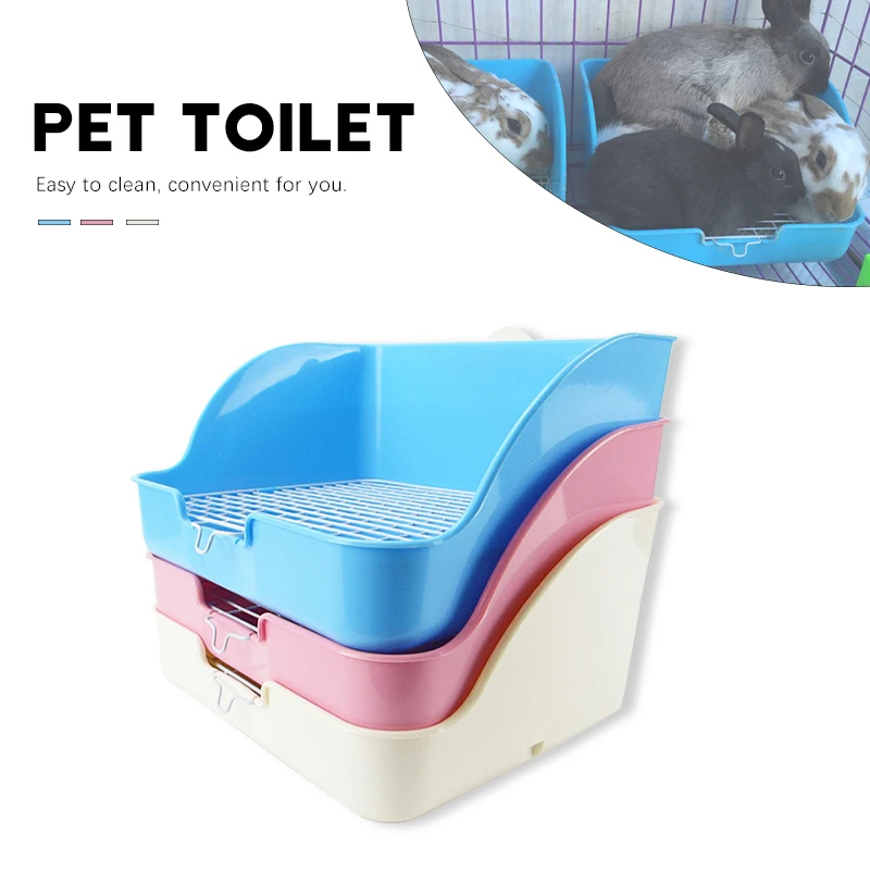 

Большой туалет для домашних животных, кролик, противоскользящий Писсуар для кроличьей кроватки со стальным дном из проволоки, сетчатые ква...