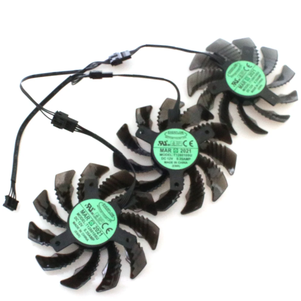 Бесплатная доставка 3 шт./лот T128010SU 12 В постоянного тока 0 35 А 75 мм VGA вентилятор 4