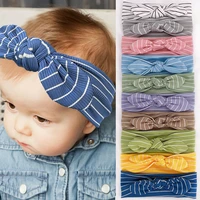 bow hairband for baby girls stripe elastic broadside headband new born hair band boys turban princess head wear hair accessories