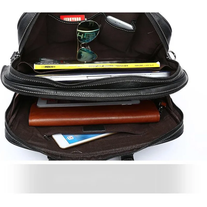 Genuine Leather Male Package Business Affairs Head Layer Cowhide Handbag Man Briefcase Single Shoulder Satchel computer bag