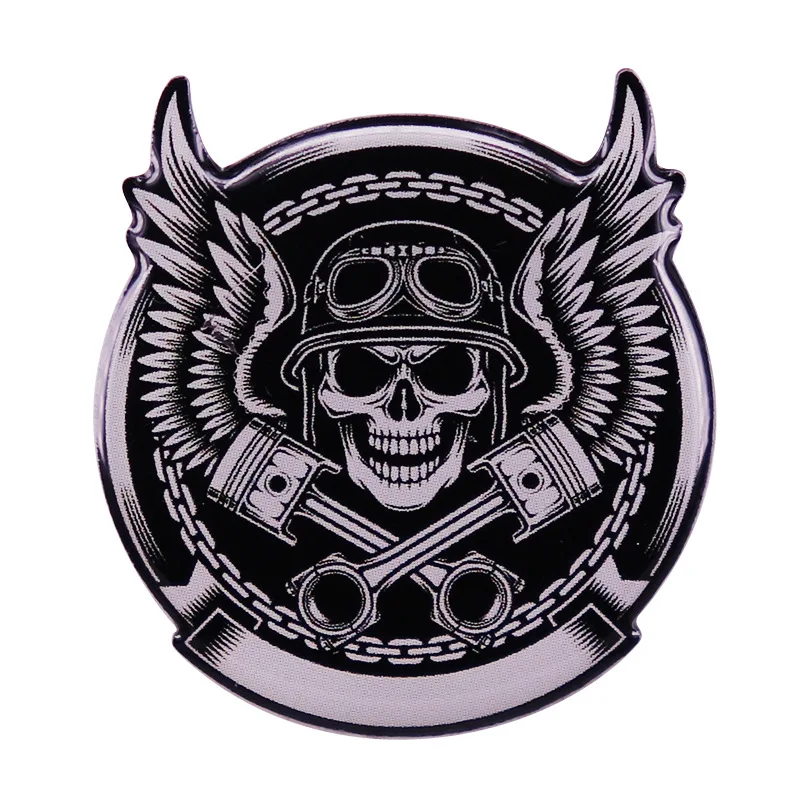 Retro Motorcycle Metal Badges Motorcycle Club Enamel Pins Gothic Cartoon Brooch Send Friend Fans Boutique Medal Gift images - 6
